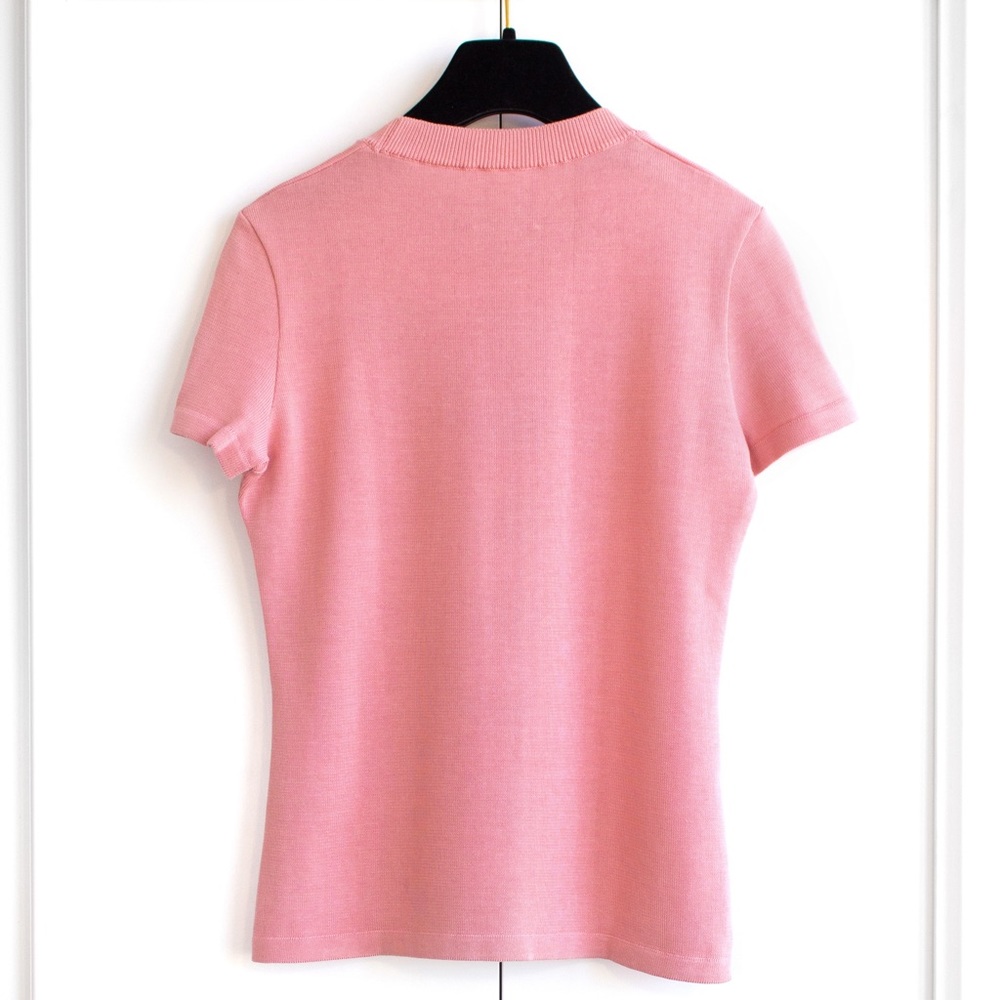 Chanel Identification Vintage 2003 Pink Black Knit Y2K CC Logo Top T-Shirt - Picture 4 of 15